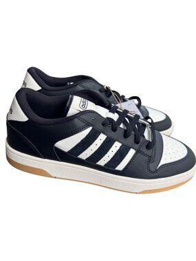 Adidas Break Start Mens Size 9 Black White Leather Sneaker Casual Shoes Gum Sole